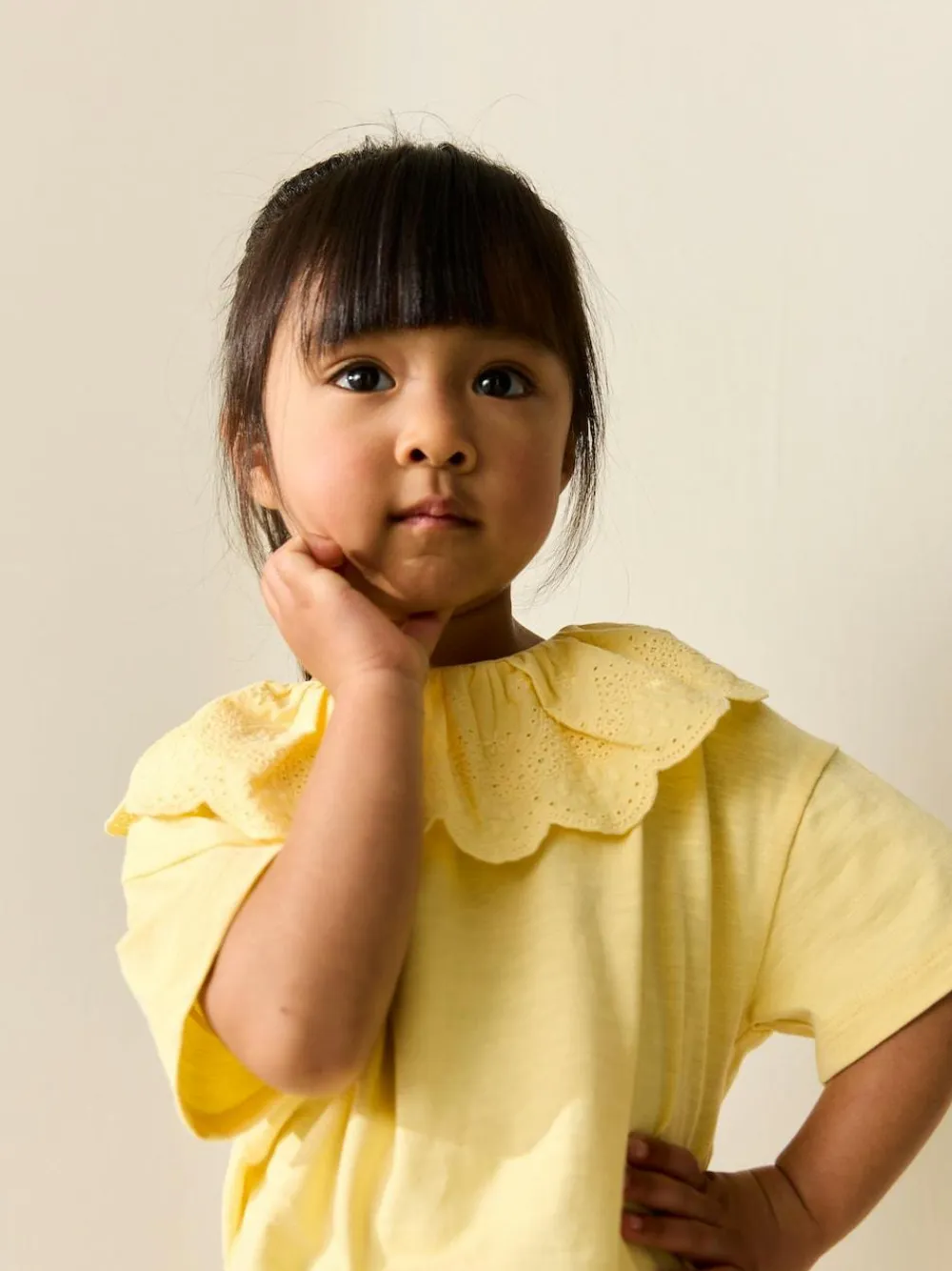 Sale Next Short Sleeve Broderie Collar Top (3mths-7yrs) Yellow