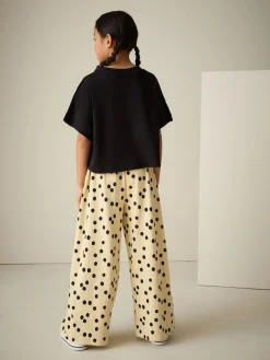 Discount Next Wide Leg Textured Trousers (3-16yrs) Yellow Spot