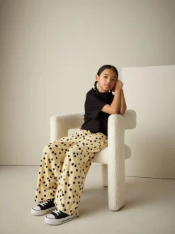 Discount Next Wide Leg Textured Trousers (3-16yrs) Yellow Spot