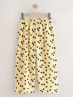 Discount Next Wide Leg Textured Trousers (3-16yrs) Yellow Spot