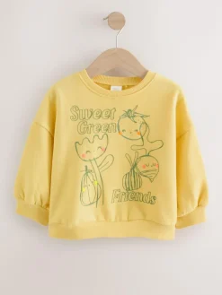 Next Yellow Vegetables Crew Neck Sweatshirt (3mths-7yrs)^ Sweatshirts & Hoodies|Sweatshirts & Hoodies