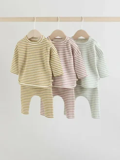 Next Yellow/Pink/Blue Baby Jersey Tops and Leggings Set 6 Piece (0mths-2yrs)^BOY Tops|Unisex