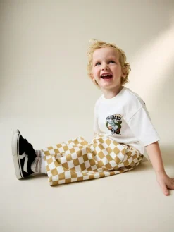 Next Yellow/White Checkerboard Printed Pull On Wide Trousers (3mths-7yrs)^BOY Pants & Leggings|Baby Boys