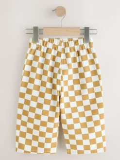 Next Yellow/White Checkerboard Printed Pull On Wide Trousers (3mths-7yrs)^BOY Pants & Leggings|Baby Boys