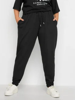 Yours Curve Black Basic Cuffed Joggers^Women Leggings & Sweatpants
