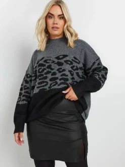 Discount Yours Curve Black Coated Slit Mini Skirt