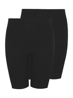 Yours Curve Black Cycling Shorts 2 Pack^Women Shorts