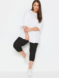 Clearance Yours Curve Black Cycling 2 Pack Leggings