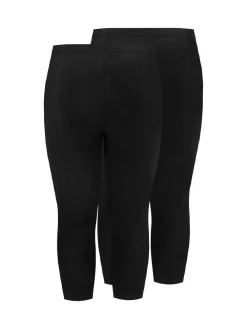 Clearance Yours Curve Black Cycling 2 Pack Leggings