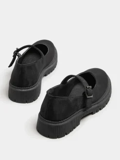 Outlet Yours Curve Black Extra Wide Fit Wide Fit Chunky Mary Jane Shoes