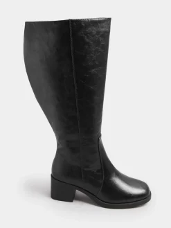 Yours Curve Extra-Wide Fit Square Toe Knee Block Boots^Women Boots & Wellies|Boots