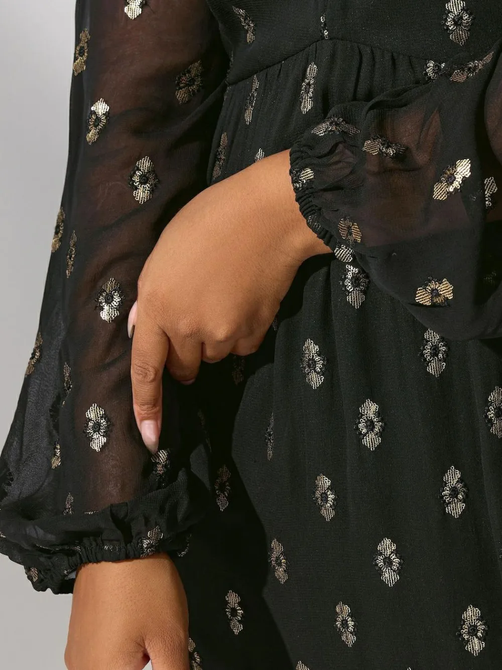 Yours Curve Black London Sequin Boho Smock Dress^Women Midi Dresses|Occasion Dresses