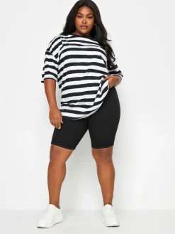 Yours Curve Black Mid Wash Bermuda Shorts^Women Shorts