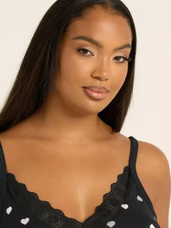 Clearance Yours Curve Soft Touch Midaxi Chemise Black