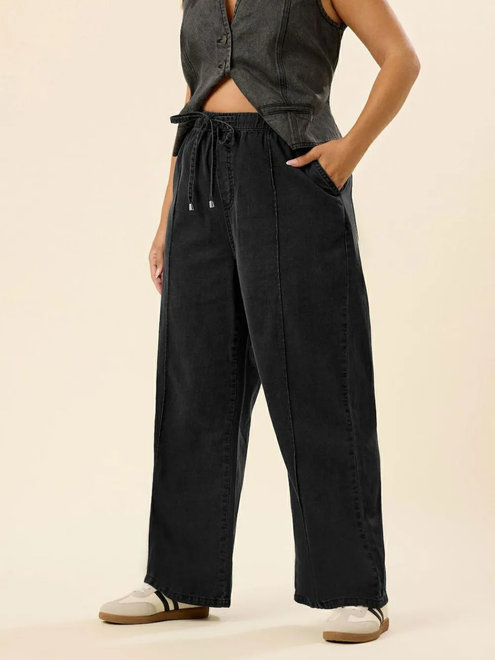 Yours Curve Wide Fit Wide Leg Seam Front Jeans^Women Jeans|Jeans