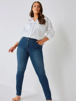 Sale Yours Curve Curve Skinny Stretch AVA Jeans Blue