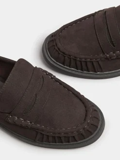 Best Yours Curve Extra Wide Fit Extra Wide Fit Ruched Loafers Brown