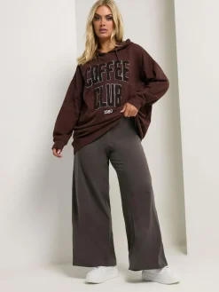 Online Yours Curve Wide Leg Leggings Brown