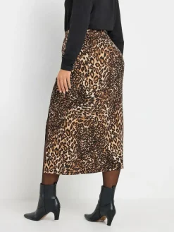 Hot Yours Curve Natural Leopard Print Structured Skirt