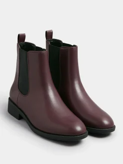 Sale Yours Curve Extra Wide Fit Ankle Chelsea Boots Red