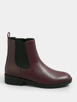 Sale Yours Curve Extra Wide Fit Ankle Chelsea Boots Red