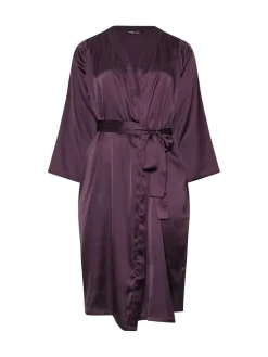 Sale Yours Curve Satin Robe Red