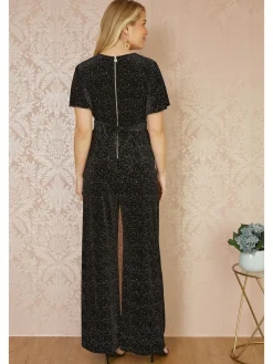 Hot Yumi Black Sparkle Velvet Jumpsuit