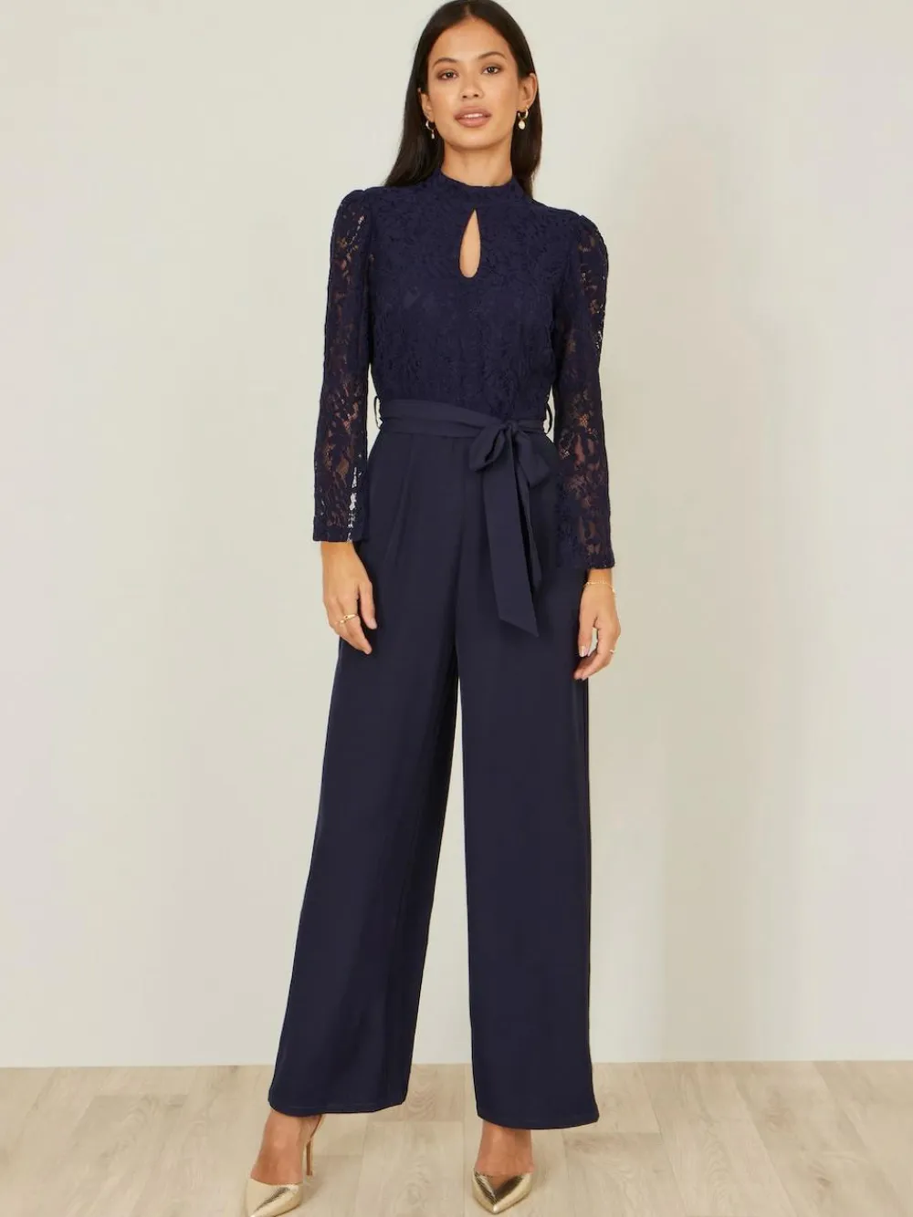 Yumi Blue Lace Appliqué Jumpsuit^Women Jumpsuits & Playsuits