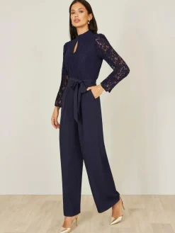 Yumi Blue Lace Appliqué Jumpsuit^Women Jumpsuits & Playsuits