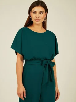 Yumi Green Batwing Stretch Jumpsuit