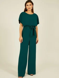 Yumi Green Batwing Stretch Jumpsuit
