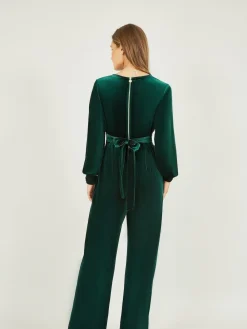 Yumi Green Velvet Long sleeve Jumpsuit^Women Jumpsuits & Playsuits