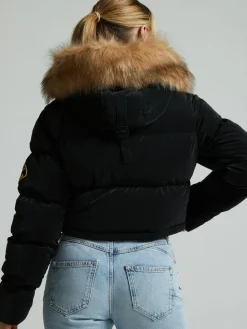 Zavetti Canada Womens Bellucci 2.0 Crop Puffer Black Jacket^Women Coats & Jackets|Coats & Jackets