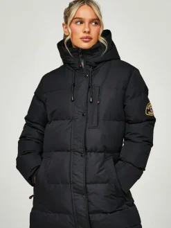 Discount Zavetti Canada Womens Goshawa Puffer Parka Jacket Jet Black