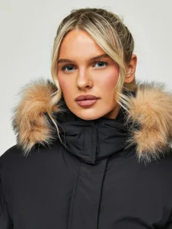 Best Zavetti Canada Womens Olivia Bomber 100% Cotton Jacket Jet Black