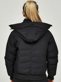 Best Zavetti Canada Womens Olivia Bomber 100% Cotton Jacket Jet Black